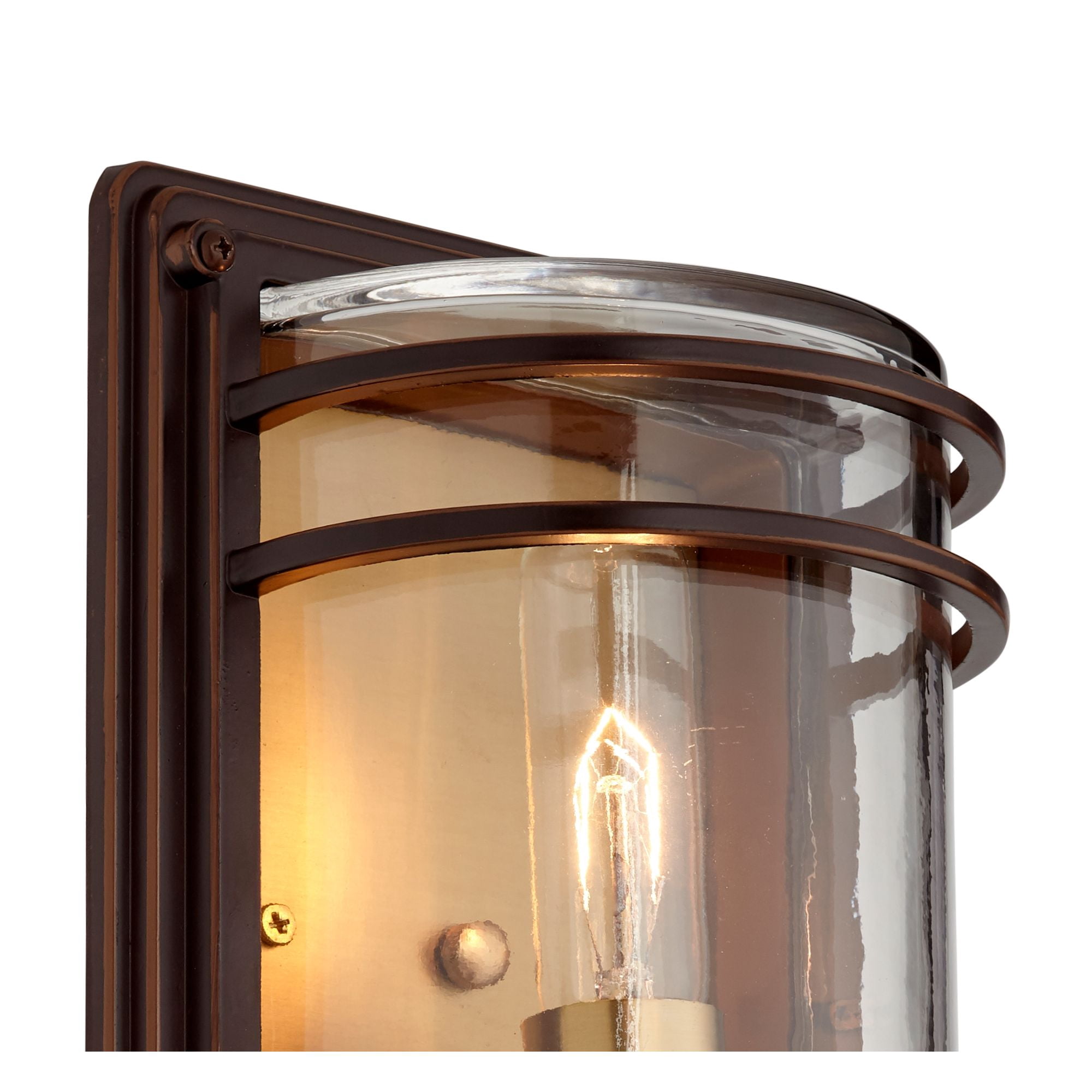 John Timberland Habitat Modern Outdoor Wall Light Fixtures Set of 2 Bronze Brass 11" Clear Glass for Post Exterior Barn Deck House Porch Yard Patio