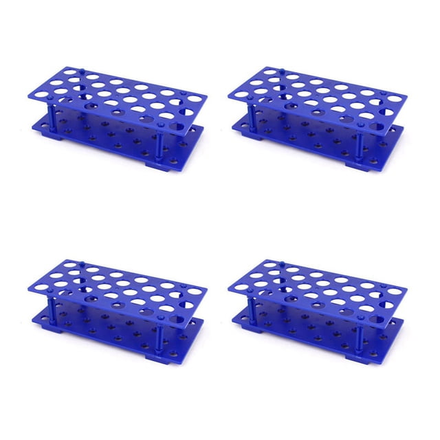 4X Soporte de Rack de Tubo de Ensayo Centrífugo de Plástico de Laboratorio, 28 Orificios, 17 mm de Diámetro, 15 Ml