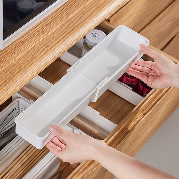 Fmxomd Drawer Organizer - 3.55" X 16.2" - Ideal for Organizing Kitchen Drawers, Office, Desk, Silverware, Kitchen Utensils, Cosmetics and Bathrooms