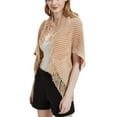thumbnail image 2 of SWSMCLT Women's Poncho Cape Thick Winter Fringe Knit Bolero Shrug Sweater Crop Tops Fashion Half Sleeve Capelet Umber One Size, 2 of 4