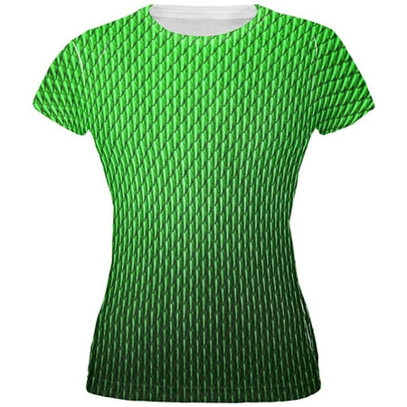 Halloween Green Earth Dragon Scales Costume All Over Juniors T Shirt