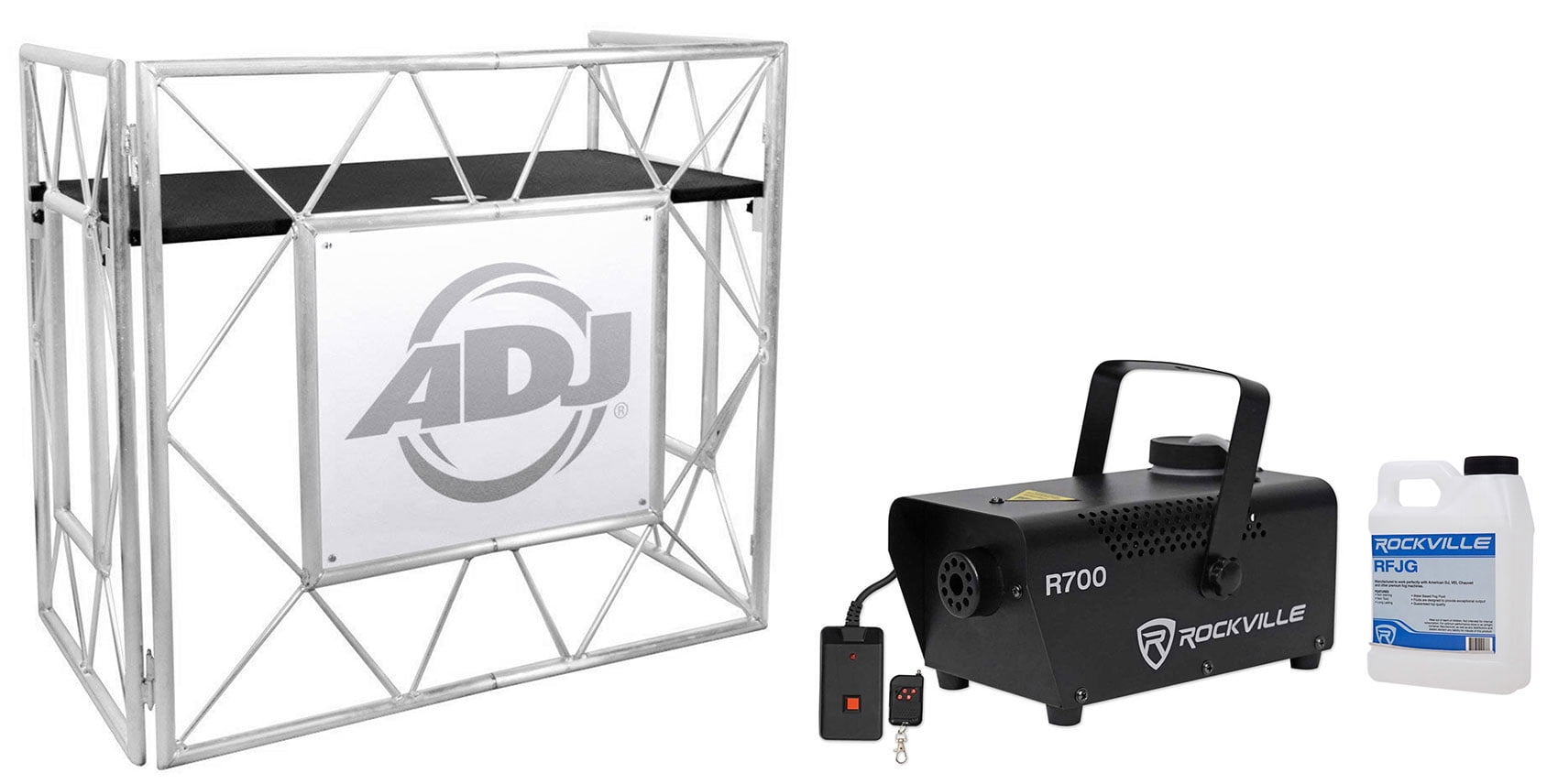 American DJ Pro Event Table II Foldable Portable DJ Booth Truss Facade