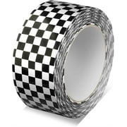 NOGIS Checkered Flag Tape Checkered Duct Tape Race Car Tape Printed Tape 1.77 inches 328ft DIY Crafts Buffalo Tape Single Roll for Scrapbooking DIY Crafts Box Decoration