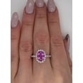 thumbnail image 5 of Lab Created Beautiful 3 Ctw Vivid Purplish Pink Sapphire Engagement Ring Couple Ring Promise Ring Gift For Love, 5 of 5