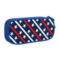 thumbnail image 1 of TEQUAN Large Capacity Pencil Case, Patriotic Red White Blue Stars Strips Pattern Pencil Pouch 2 Compartments Pencil Bag (Blue), 1 of 7