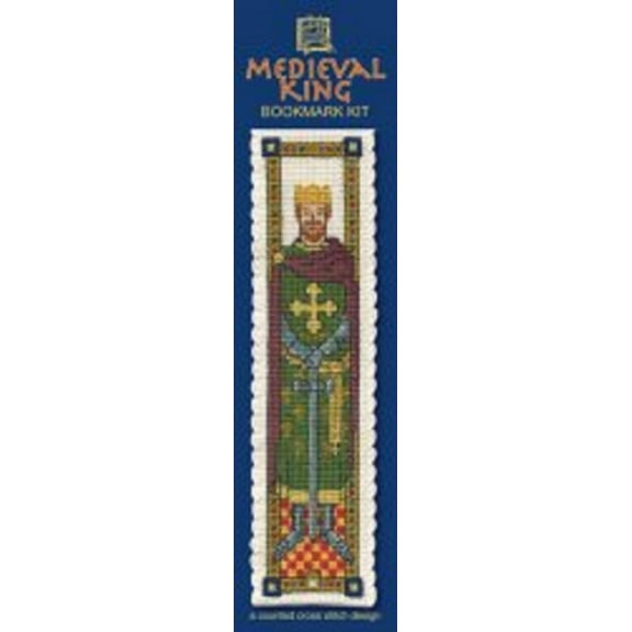 Textile Heritage Counted Cross Stitch Bookmark Kit - Medieval King