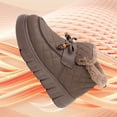 thumbnail image 5 of Women's Platform Winter Boots Cute Beaded Bow High Top Slip on Platform Snow Booties Casual Cold Weather Warm Loafers Brown Size 6.5, 5 of 7