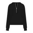 thumbnail image 3 of Fgnfyis Women's Fashion Casual Zipper Hoodie Long Sleeve Loose Solid Color Pullover for Streetwear and Daily Comfortable Outdoor Activities Black L, 3 of 4