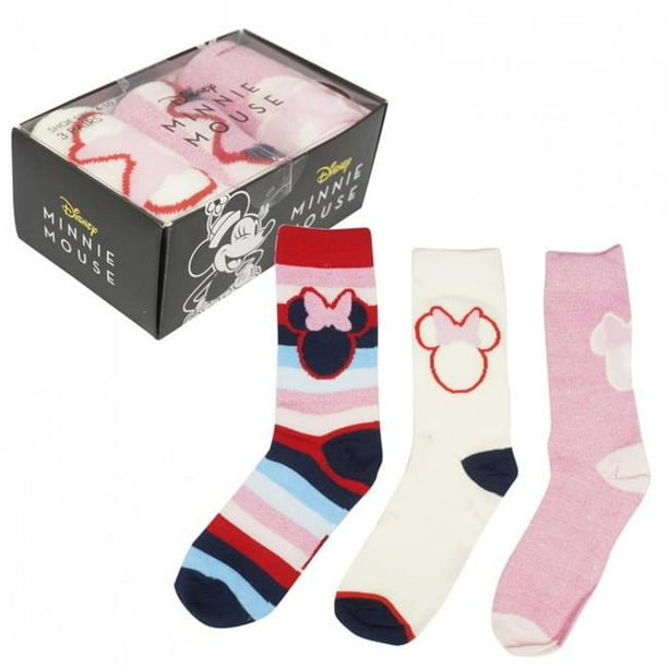Disney Minnie Mouse Socks In The Pink Minnie 3 Pair Crew Socks Size 9