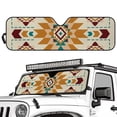 thumbnail image 2 of HUIACONG Brown Aztec Windshield Sun Shade Windshield Shade Compatible with Jeep Wrangler TJ JK JL & Gladiator JT Heat Shield Sun Visor Cover Windshied Sunshade Block UV Rays ,1Pcs, 2 of 3