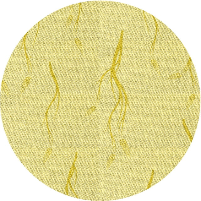 Ahgly Company Tapis Rond Lavable en Machine Intérieur Transitionnel Jaune Soleil, 5 Pieds Rond