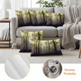 thumbnail image 6 of Yellow Forest Outdoor Waterproof Pillow Covers, Vintage Foggy Woods Tree Decorative Square Throw Pillowcase Sofa Cushion Sham for Patio/Couch/Chair, 24"x24" 2 Pack, 6 of 8