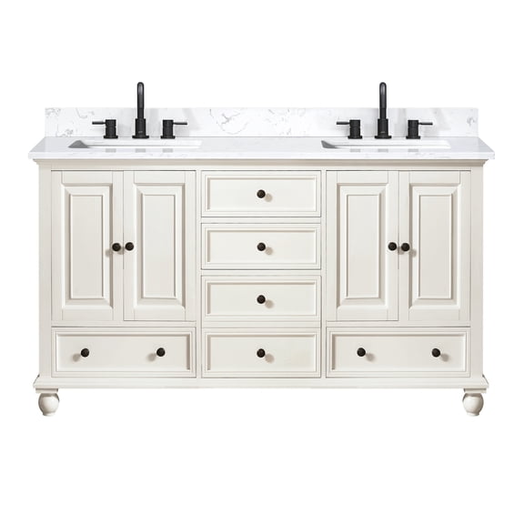 Avanity THOMPSON-VS61-FW-E Thompson 60" Free Standing Double Basin Vanity Set - White