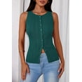 thumbnail image 4 of PRETTYGARDEN Women's Ribbed Tank Tops Summer Open Front Button Down Sleeveless Shirts Going Out Spring Fashion Vest Tops, 4 of 10
