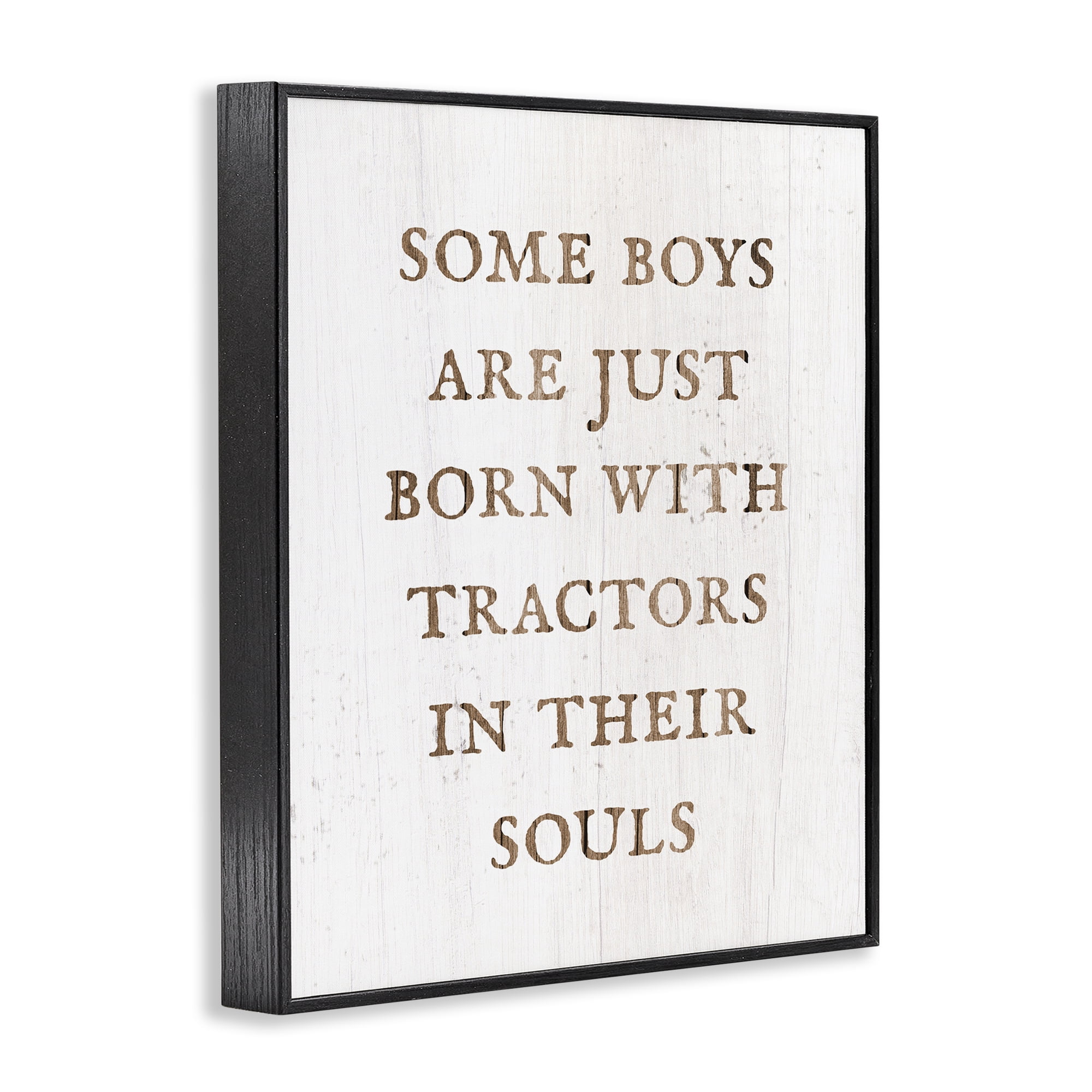 Stupell Industries Tractors In Their Souls Typography Painting Black Framed Art Print Wall Art, 11 x 14