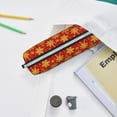 thumbnail image 6 of Cauagu Christmas With Gold Snowflakes Print Leather Pencil Pen Case - Stationery Bag Portable Stationery Bag Big Capacity Pencil Pouch Cosmetic Organizer Bag for Men & Women, 6 of 7