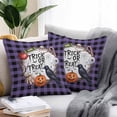 thumbnail image 2 of Outdoor Waterproof Pillow Covers Halloween Black Crow Pumpkin Wreath Decorative Throw Pillow Protectors,Purple Buffalo Lattice Pillowcase Cushion Cases for Patio Sofa Garden Couch,18x18in,Pack of 2, 2 of 9