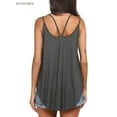 thumbnail image 6 of BadPiggies Women Flowy V Neck Sleeveless Tank Tops Summer Sexy Casual Double Spaghetti Straps Camisole Vest (L, Gray), 6 of 7
