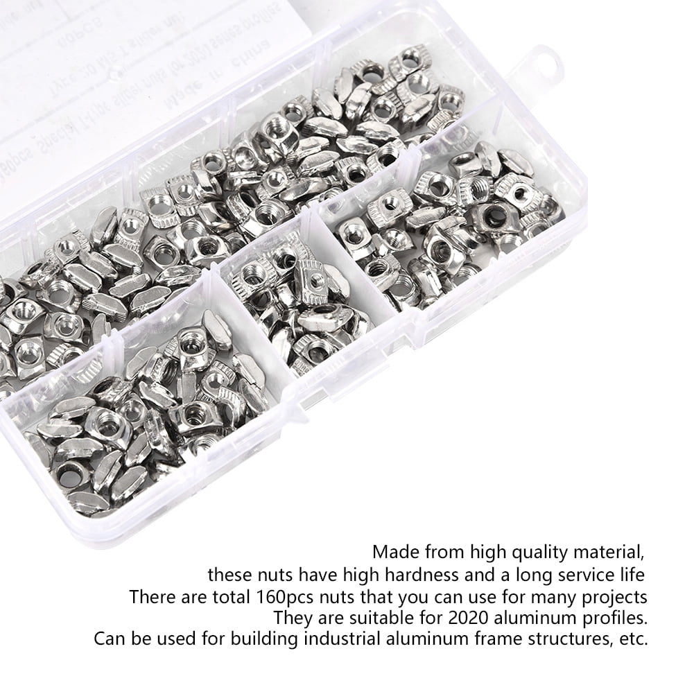 Tuercas Atornillables Con Ranura M4 - Pack De 50 Unidades, 8x10 Mm, Galvanizadas