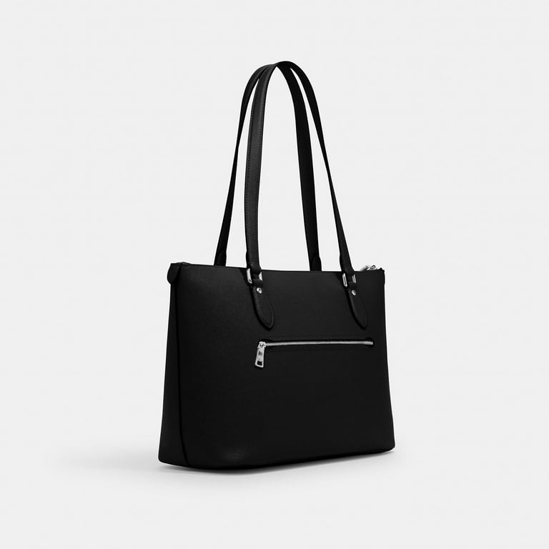 Coach Gallery Tote in Black Crossgrain Leather with Zip-Top Coach Gallery Tote in Black Crossgrain Leather with Zip-Top