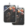 thumbnail image 7 of Yayeee Pot Holders Kitchen Heat Resistant with Pocket 7"x9.8" Cotton Oven Cooking Hot Pads, Black Watercolor Space, 7 of 7