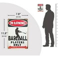 thumbnail image 3 of Vintage Tin Sign, Boy's Baseball Gift, Baseball Poster 12 * 8 Inches, Boys Room Decor (Warning Baseball players only), 3 of 4