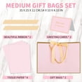 thumbnail image 2 of Set de bolsas de regalo woric 35 x 25 x 11 cm, rosa, con papel de seda, 2 of 6
