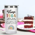 thumbnail image 3 of 60th Birthday Gifts for Women Parents Grandparents 60 Years Old Gifts- 20 oz Double-sided Vintage 1964 with Time Information Tumbler Cup（white） Turning 60- TW006, 3 of 6