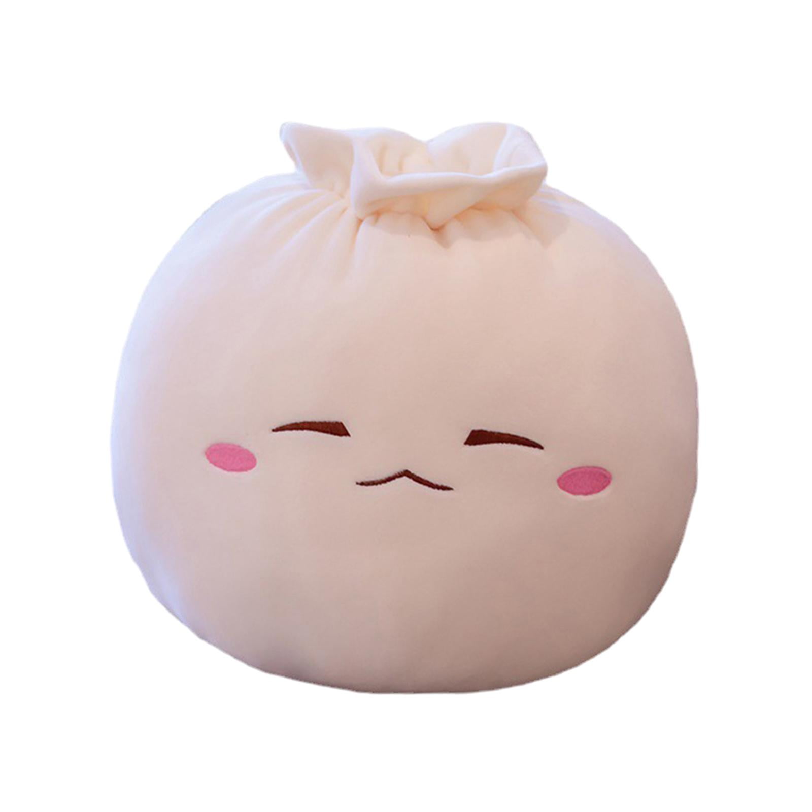 TISHITA Stuffed Plush Dumpling Plush Pillow Baozi Cute Expression Comfortable Stuffed Throw Pillow for Car Bedroom A