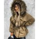 thumbnail image 1 of Ropa de invierno acolchada de algodón con cuello de piel, ropa de parka gruesa de moda, 1 of 4
