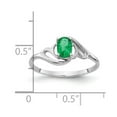 thumbnail image 4 of 14K White Gold Ring Band Gemstone Emerald Oval Green, 4 of 5