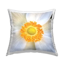 Stupell Industries White Close Up Bloom Decorative Printed Throw Pillow, 18 x 18