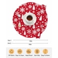 thumbnail image 6 of 13 Inch Round Placemats Set of 4, Red White Christmas Non Slip Heat Insulation PP Table Mats, Xmas Tree Snowflake Winter Abstract Washable Place Mats for Kitchen Dining Party Table Decor, 6 of 7