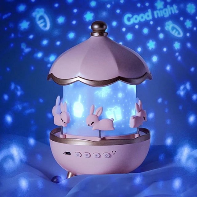 Hyknon Night Light Dreamy Sky Projection Lamp Led Romantic Bluetooth Music Box Rotating Night Light Led Lights Portable Table Bedside Lamp