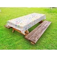 thumbnail image 1 of Doodle Outdoor Tablecloth, Childlike Drawing of Children Sun Ethnic Tent Various Other Child Friendly Things, Decorative Washable Fabric Picnic Table Cloth, 58 X 84 Inches,Multicolor, by Ambesonne, 1 of 2
