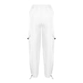 thumbnail image 6 of ZHANGDER Girls Cargo Pants Elastic Waist Drawstring Y2K Trousers with Pockets Wide Leg Jogger Pants, White 12-13 Years, 6 of 7