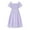 Purple, variant on Aideaone Girls Chiffon Dress Flutter Ruffle Short Sleeve Kids Square Neck Frocks Navy Blue 6-13Y
