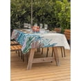 thumbnail image 3 of Outdoor Tablecloth with Umbrella Hole for Patio/Picnic/Party/Camping, Teal Sea Turtle Waterproof Table Cloth Rectangle Table Cover Washable, Coastal Summer Beach Coral Seaweed Rustic (60"x 120"), 3 of 8
