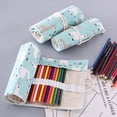 thumbnail image 1 of Cortina de lápices de colores multicolor hecha a mano con arte étnico, bolsa de lona para lápices, bolsa para lápices para estudiantes, estuche de papelería para pintar, 1 of 6