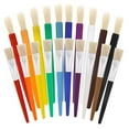 thumbnail image 1 of 0x Handle Paint Brushes Acrylic Oil Drawing Coloring Round Flat,Wood Handle Brushes, 1 of 8