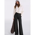 thumbnail image 5 of Women Wide Leg Pants Summer High Waisted Business Casual Work Dress Pants Trousers Slacks Black S, 5 of 9
