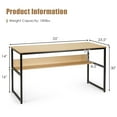 thumbnail image 2 of Costway 55'' Computer Desk Writing Table Workstation Home Office w/Bookshelf Natural, 2 of 11