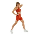 thumbnail image 3 of Franhais Lady's Sports Fitness Yoga Suit, U-neck Padded Camisole, Solid Color Elastic Shorts, 3 of 9