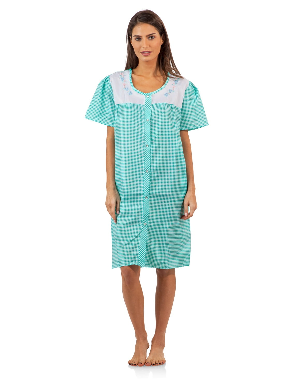 Casual Nights Casual Nights Women's Short Sleeve SnapFront Lounger