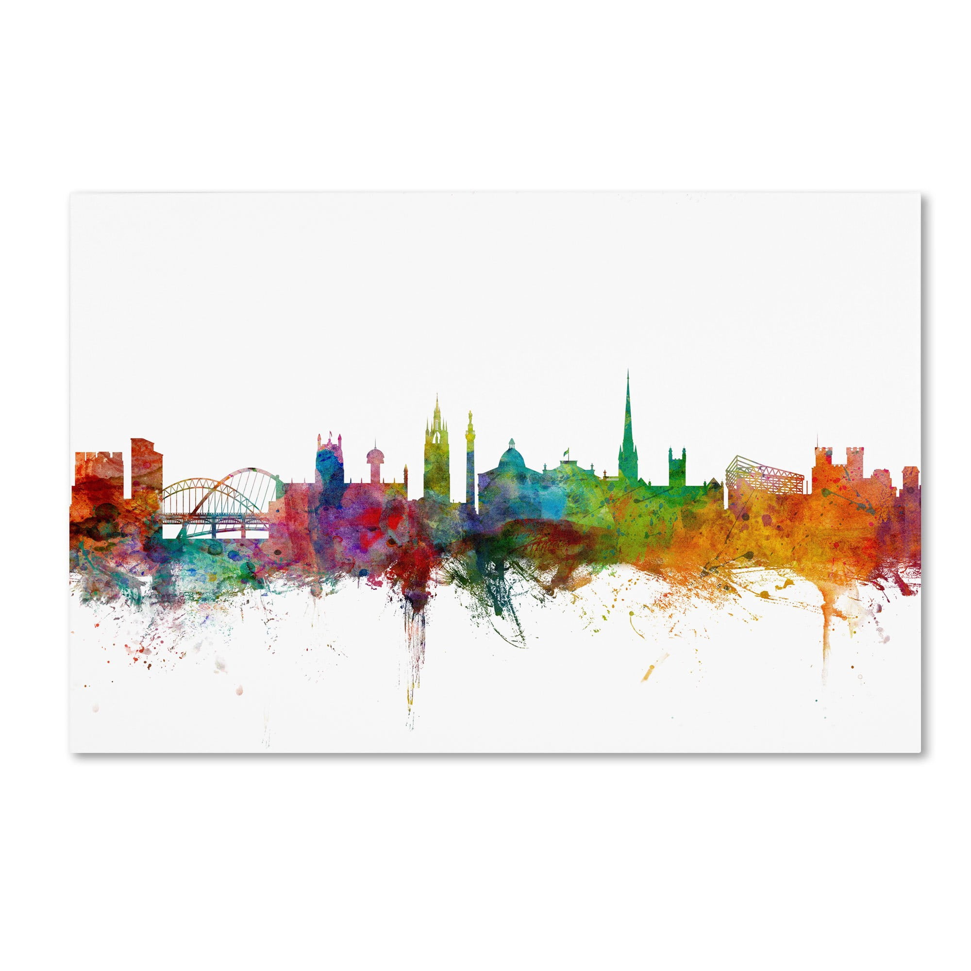 Trademark Fine Art "Newcastle England Skyline II" Canvas Art by Michael Tompsett