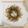 thumbnail image 2 of 26 Inch Fall Wreaths for Front Door Burgundy Berry Wreath with Leave, Large Autumn Wreath Decor on Grapevine for Farmhouse Front Door Wall Window Home Decoration and Christmas Thanksgiving, 2 of 7