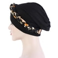 thumbnail image 3 of Turbante multicolor de moda con media trenza floral, sombrero trenzado con lunares, 3 of 6