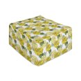 thumbnail image 1 of Floral Rectangle Pouf, Detailed Graphical Spring Roses and Leaves, Under Desk Foot Stool for Living Room Office Ottoman with Cover, 25", Mustard Green White, by Ambesonne, 1 of 4