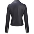 thumbnail image 2 of HOT Women's Genuine Black Lambskin Real Leather Jacket Stylish Collared Biker Coat W257, 2 of 3