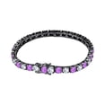 thumbnail image 2 of 18.09 CTW Round Cut Simulated Diamond & Amethyst 14K Black Gold Plated S925 Tennis Bracelet 9.5" Men's & Women's, 2 of 5